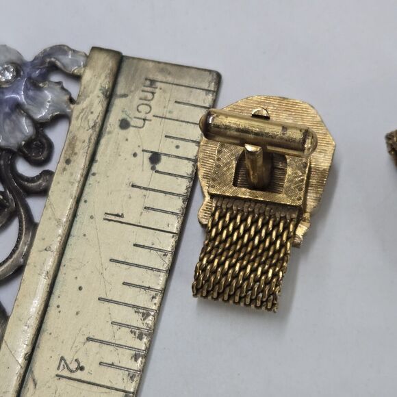 Vintage 1960'S Julius Caesar Gold Tone Bold Unique Meshwrap Swank Cufflinks - Picture 5 of 5